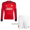 Camisola + Calções Manchester United Criança Manga Comprida Equipamento 1ª 23/24